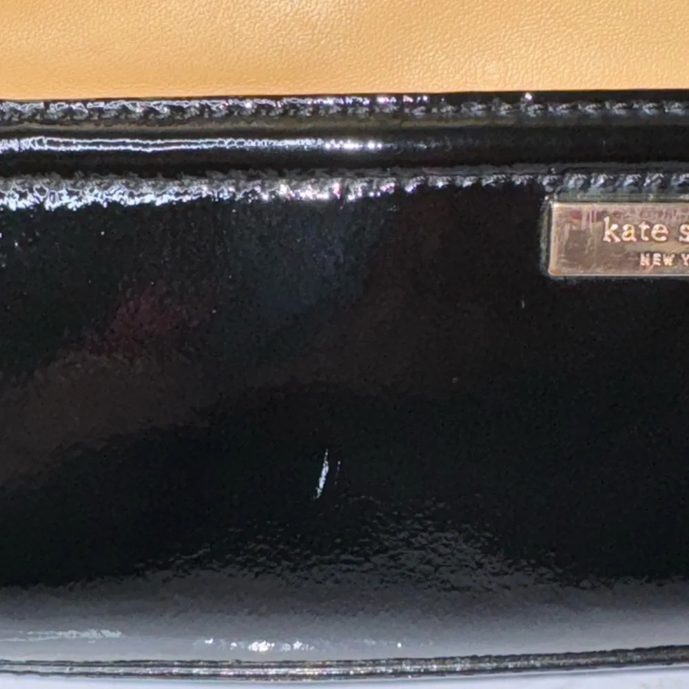 Vintage KATE SPADE Chelsea Park Porter Satchel/Shoulder in beige & black Leather